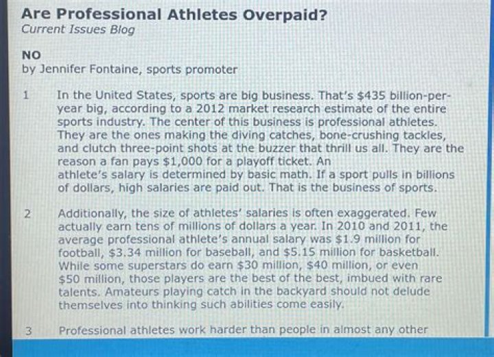 Are professional athletes overpaid?