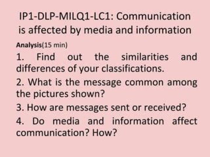 Do media and information affect communication how?