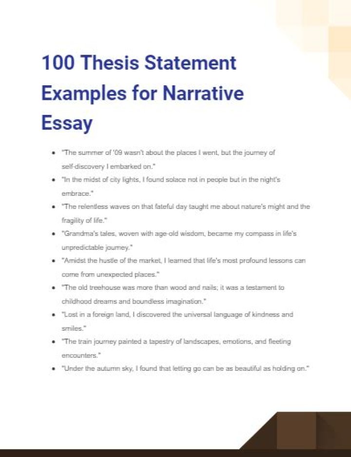 Do personal narratives have a thesis statement?