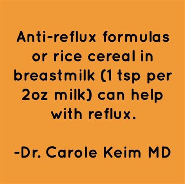 Does rice cereal help with reflux?
