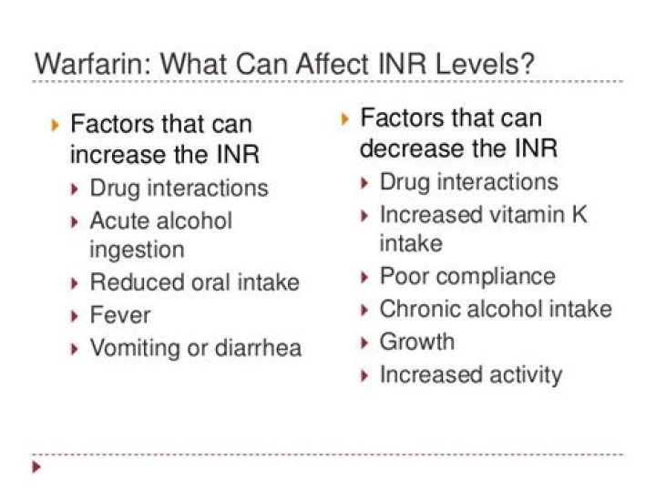 Does warfarin increase or decrease inr?