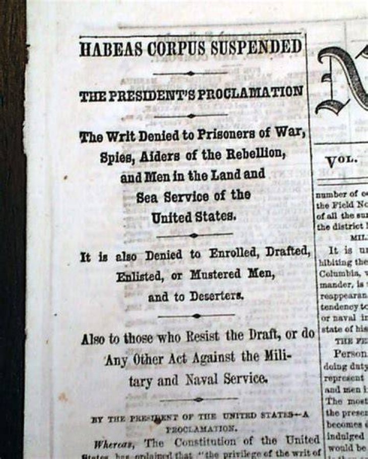 Has habeas corpus been suspended in new york?