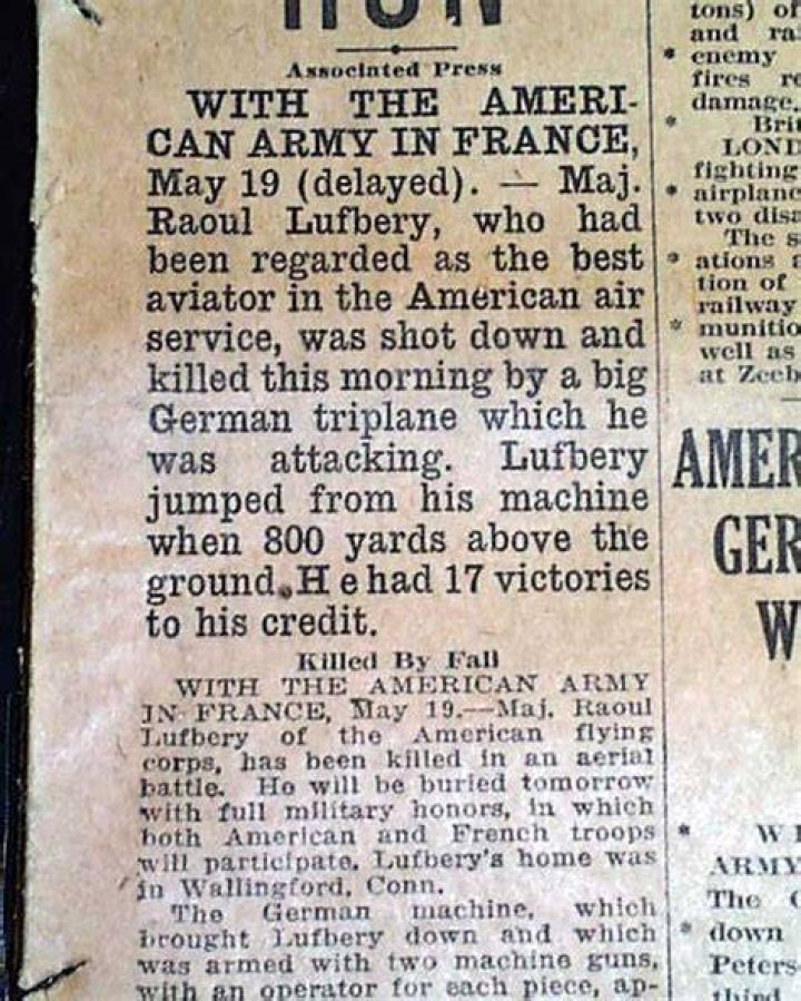 How did raoul lufbery die?