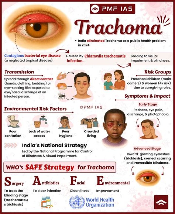 How is trachoma transmitted?