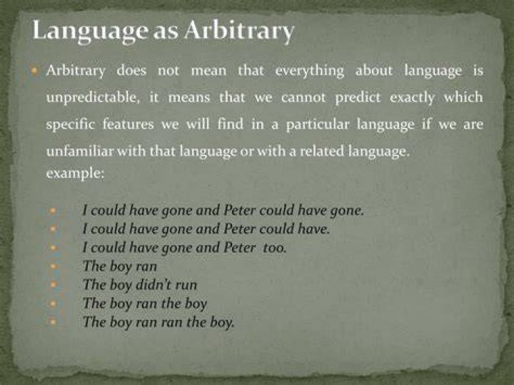 How language is arbitrary?