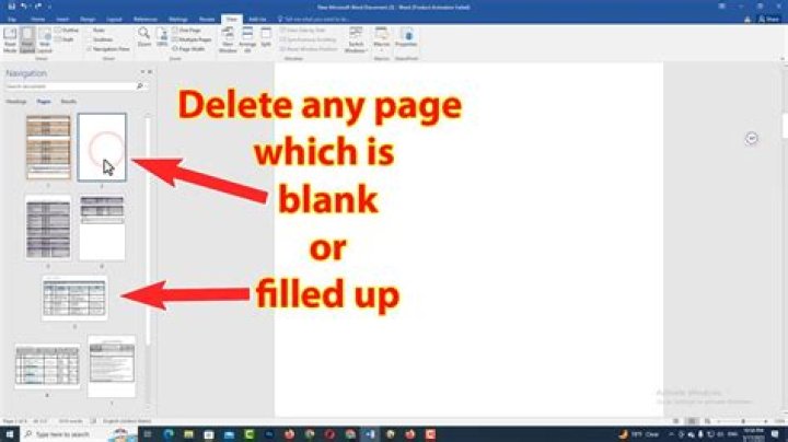 How to delete a page in word?