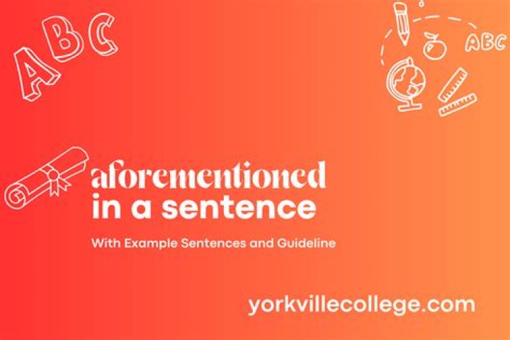 How to write aforementioned in sentence?