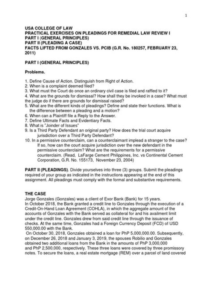 In pleading a case?