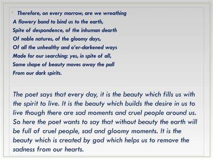 In spite of despondence of the inhuman dearth?