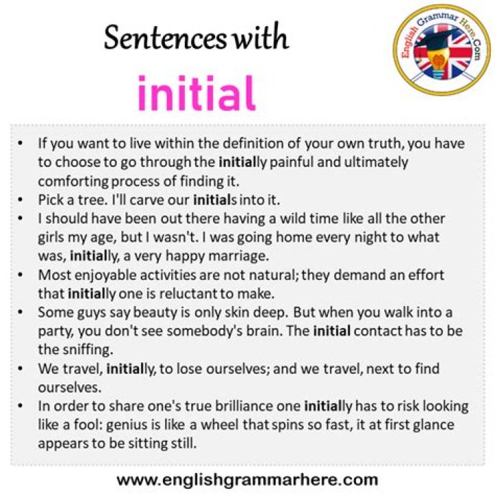 Initial in a sentence?