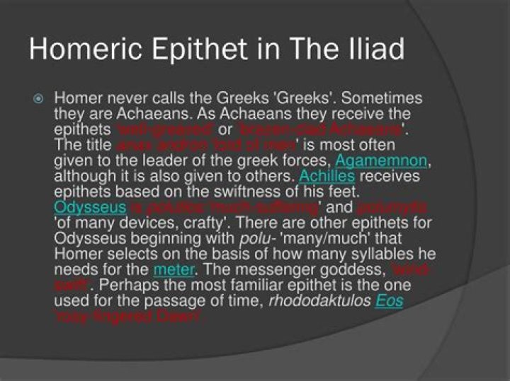 Is a homeric epithet?