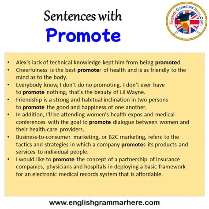 Is promote in sentence?