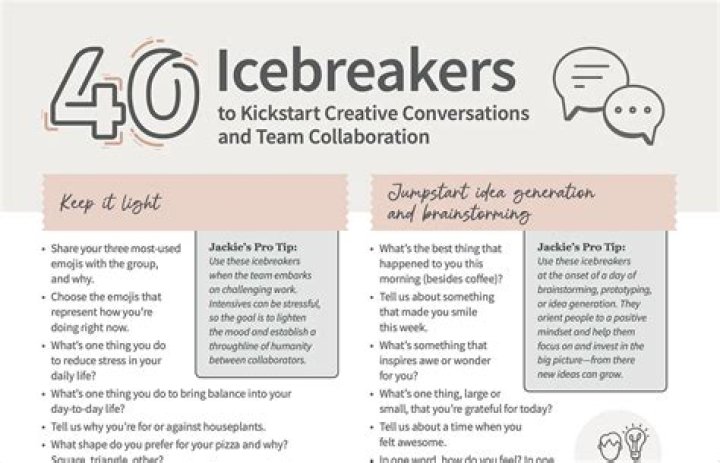 One on one icebreakers?