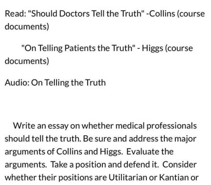 Should doctors tell the truth collins?