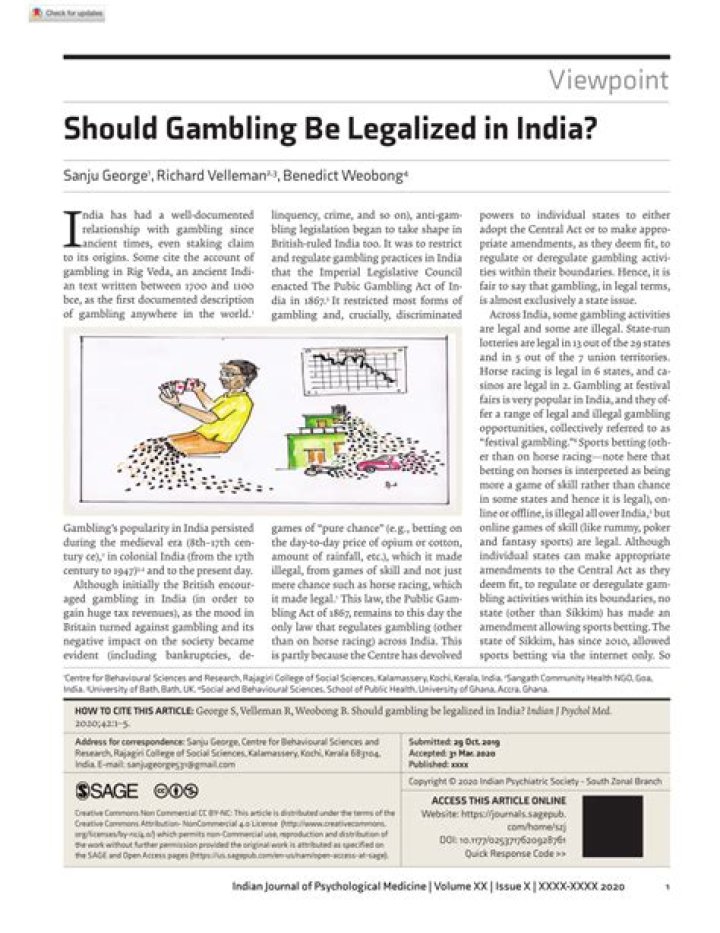 Should gambling be legalized in india?