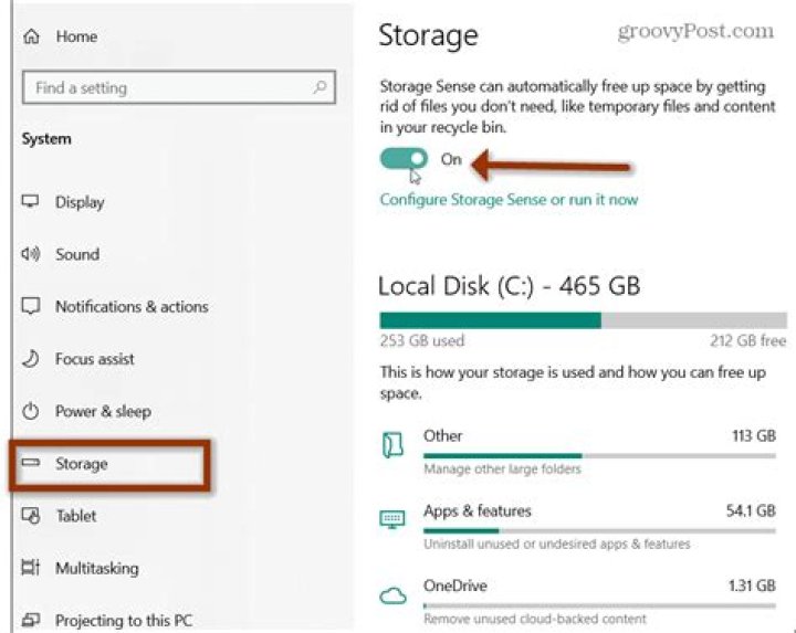 Should i enable storage sense windows 10?