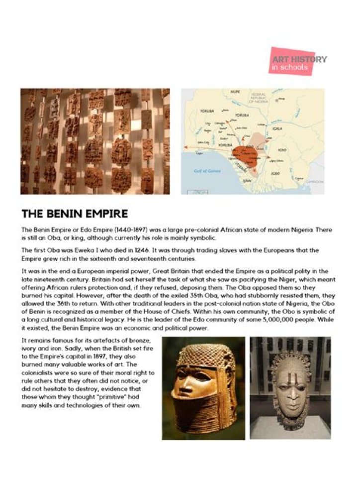 Should the benin bronzes be returned ks2?