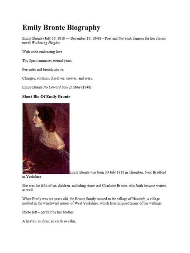 What did bronte write?