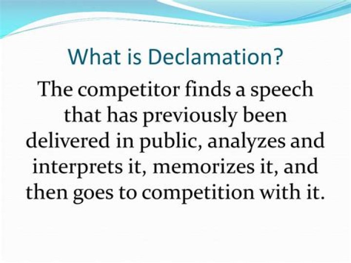 What does declamation mean?