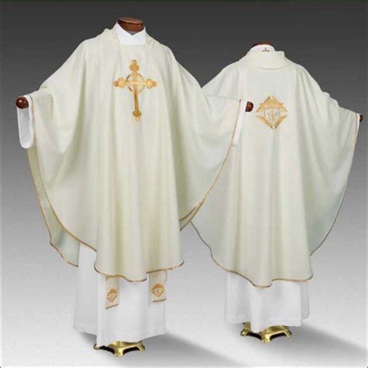 What does the priest wear during mass?