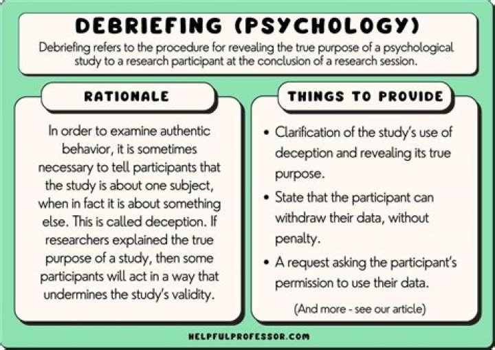 What is a debrief in psychology?