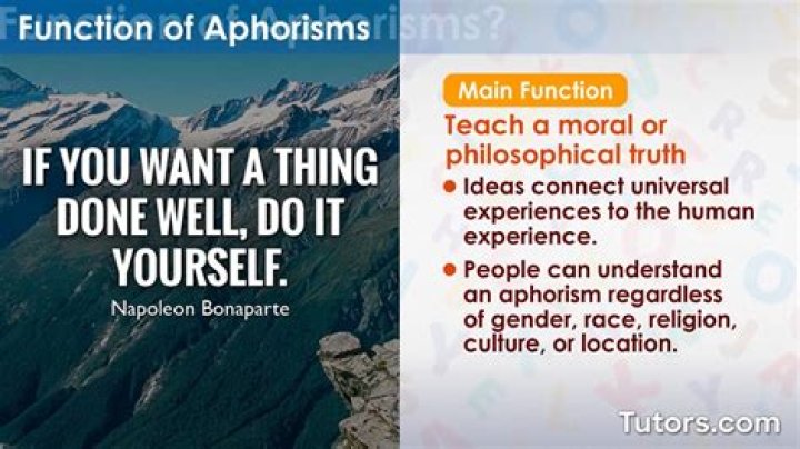 Whats a good aphorism?