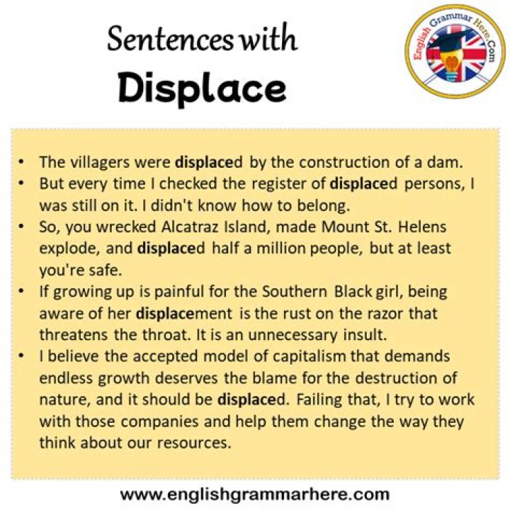 Whats a sentence for displace?