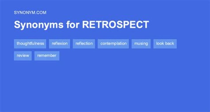 Whats a synonym for retrospect?