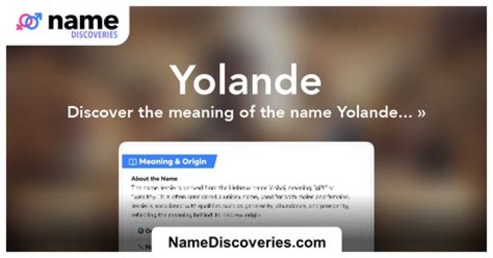 Whats the name yolande mean?