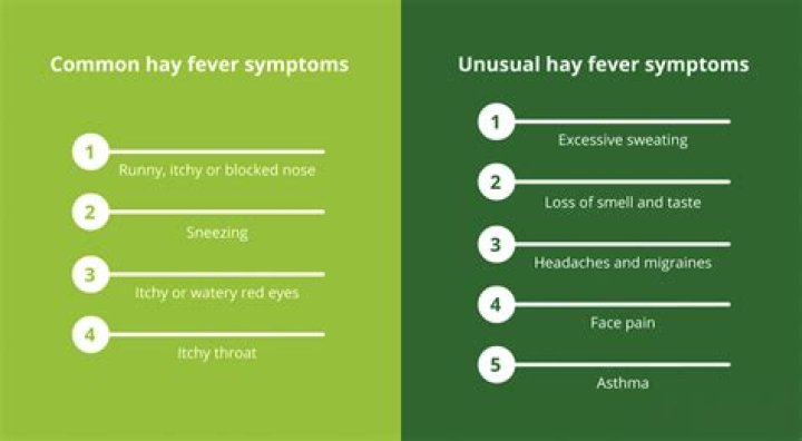 Whats the symptoms of hay fever?