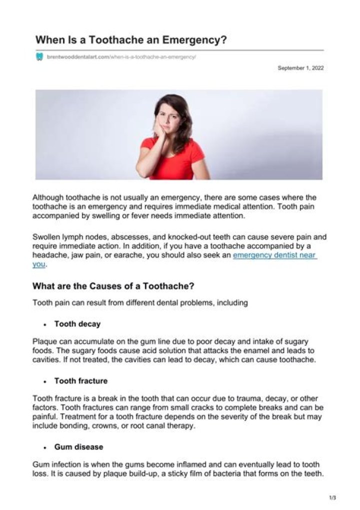 When is a toothache an emergency?