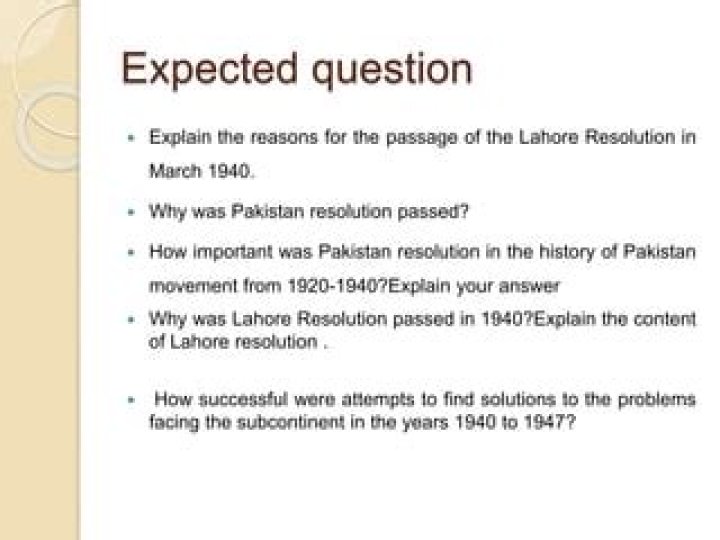 When lahore resolution was passed?