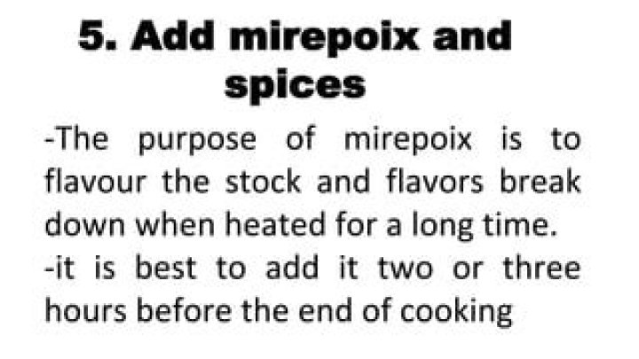 When to add mirepoix to stock?