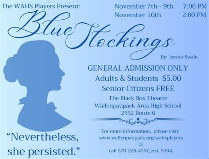 When was blue stockings written?
