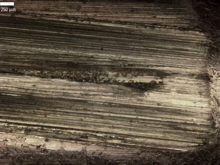 Where are striations found on the bullet?