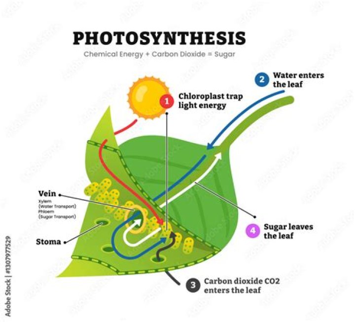 Where converts sunlight into sugars?
