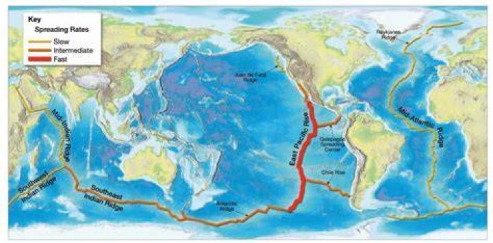 Where is the mid ocean ridge?