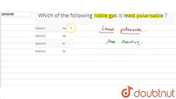 Which of the following noble gas is least polarisable?