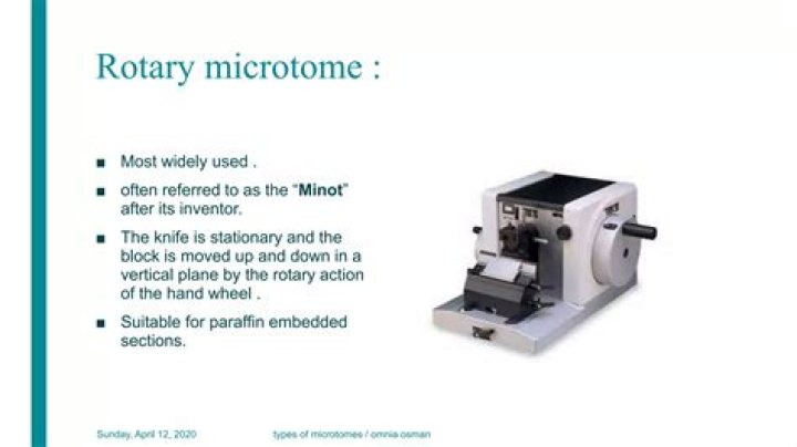 Who invented rotary microtome?