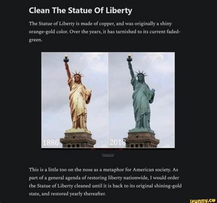 Will the statue of liberty ever be cleaned?